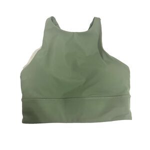 Lululemon Energy Longline Bra Size 4 Green Medium Support Yoga Training Strappy